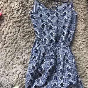 Blue and White Romper